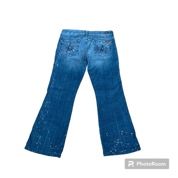 7 For All Mankind, Paint Splatter, Bootcut Jeans, Size 29 - Picture 8 of 12